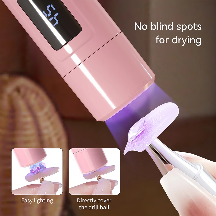 MAX PRO Flashy Lamp ! ( 3W Handheld UV Light for Nails Cordless Nail Dryer Quick Dry Nail Art Led Nail Lamp for Gel USB Nails Flashlight for Home DIY Manicure Salon)