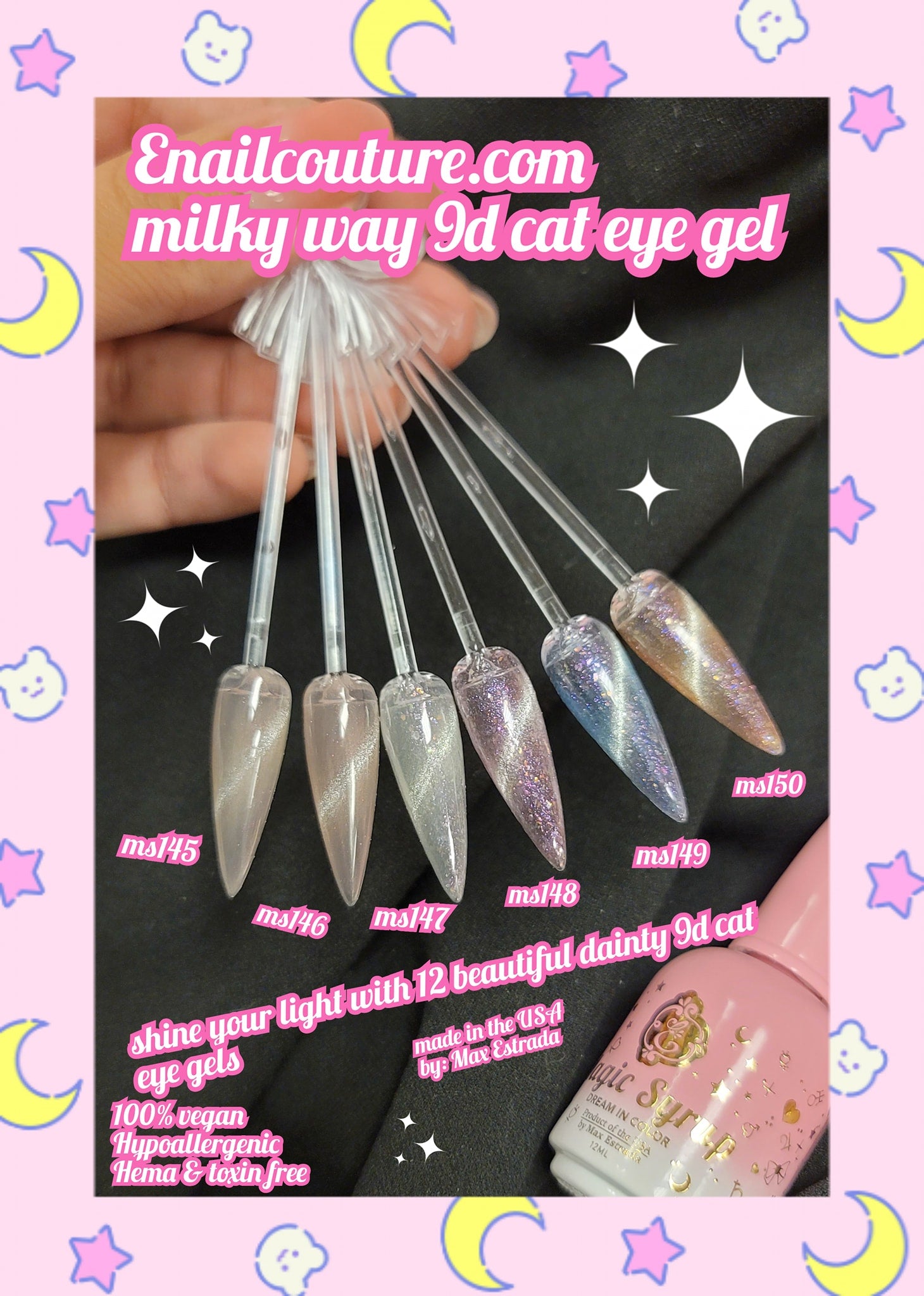 Milky Way 9g cat eye gel Magic Syrup!(Reflective Glitter Cat Eye Gel Nail Polish Flash Sparkling Diamond Gel Polish Shiny Gel Polish)