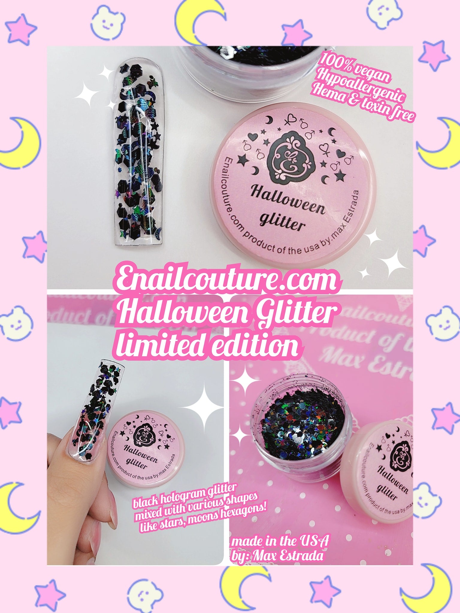 Halloween Glitter limited edition (Shape Sequins Glitter Halloween Festival Nail Art Beauty Makeup Face Body Nail Art Decoration)