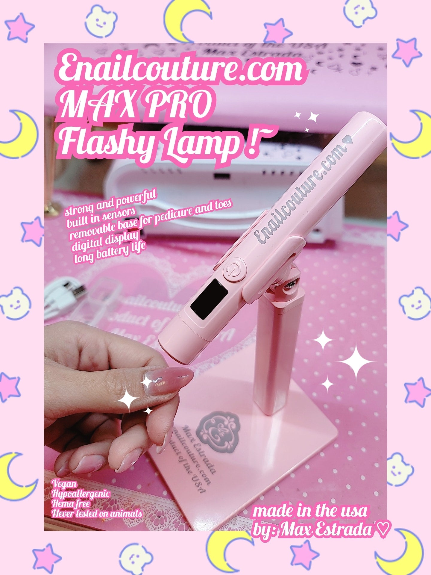 MAX PRO Flashy Lamp ! ( 3W Handheld UV Light for Nails Cordless Nail Dryer Quick Dry Nail Art Led Nail Lamp for Gel USB Nails Flashlight for Home DIY Manicure Salon)