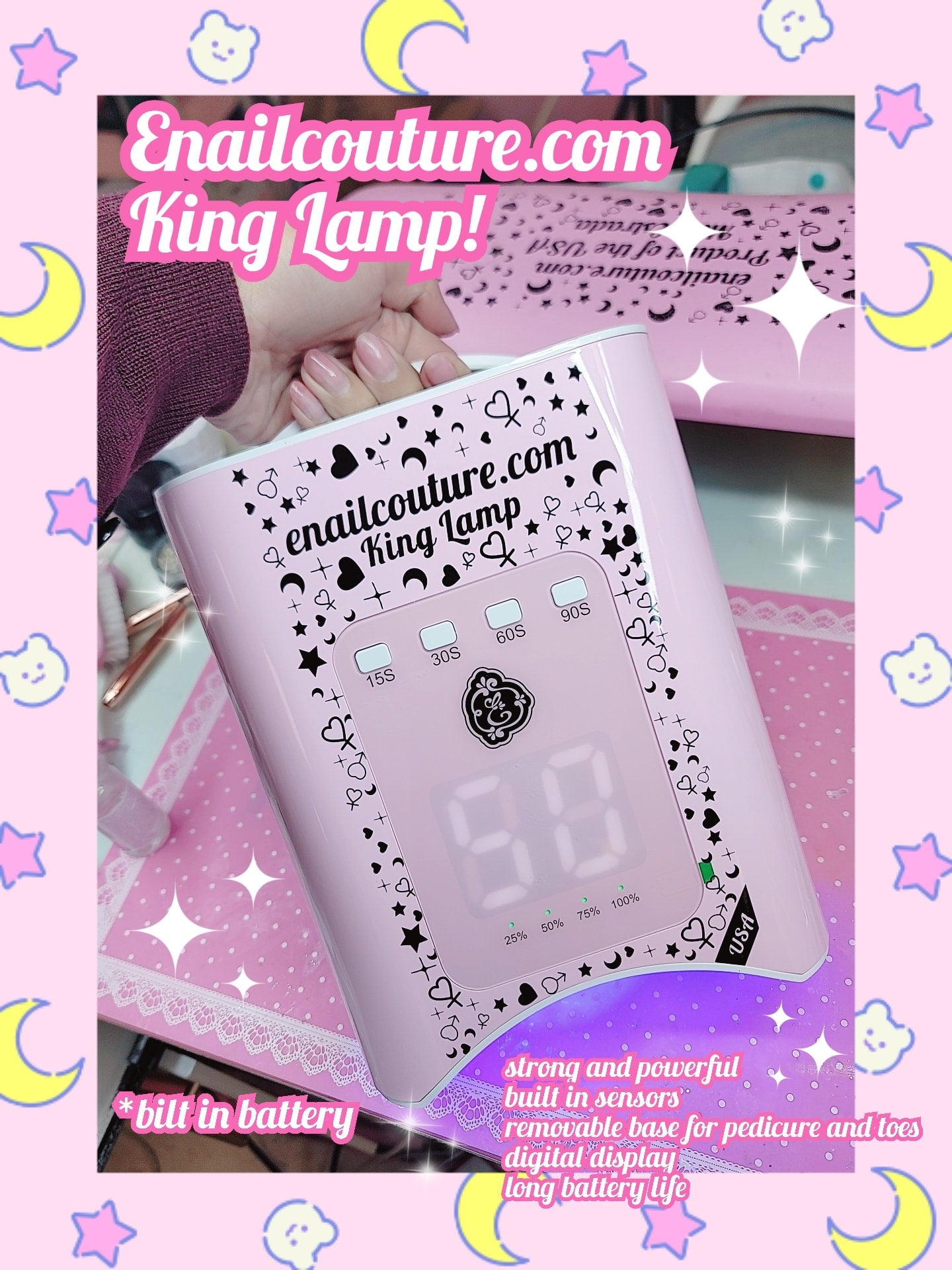 King Lamp ! (112W Rechargeable UV LED Nail Lamp, Faster Wireless Nail Dryer Gel Polish Light 42 Beads & Portable Handle, Professional Curing Lamp For Fingernail and Toenail, Auto Sensor & Quick Dry Nail Machine)