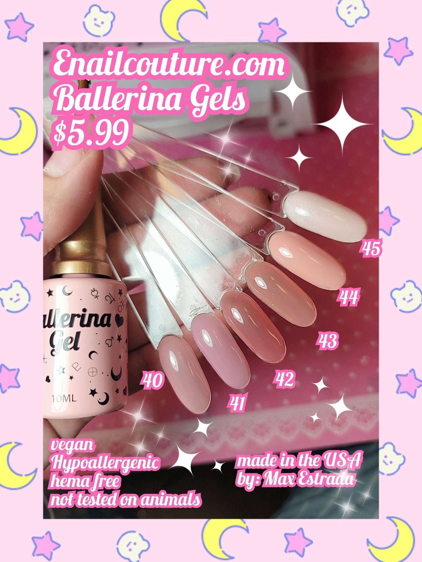 Ballerina Gel (10ML Hema-free Gel Nail Polish Set,Nude Gel Polish Soak Off LED Nail Gel Polish Set Nail Art Manicure Salon DIY)