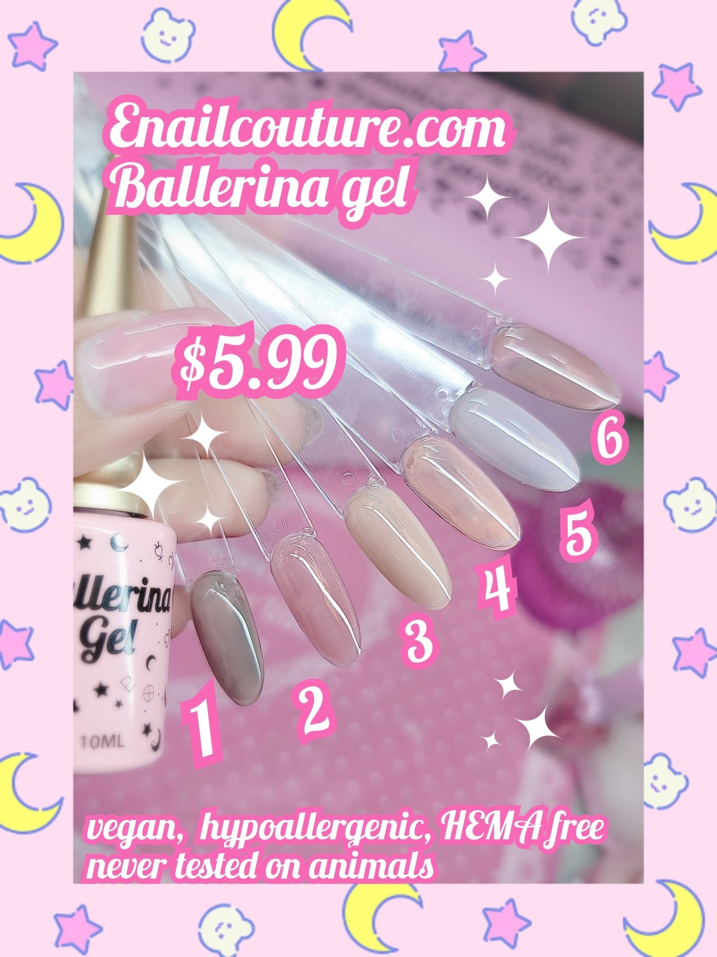 Ballerina Gel (10ML Hema-free Gel Nail Polish Set,Nude Gel Polish Soak Off LED Nail Gel Polish Set Nail Art Manicure Salon DIY)