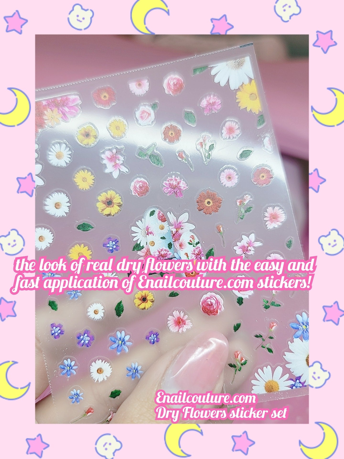 Dry Flower Nail Sticker Set! (Flower Nail Stickers Lilies Camellia Flower Nail Art Stickers Spring Summer Flower Stickers for Nails Floral Nail Decals for Nail Art Supplies Nail Decor Sticker Nails)
