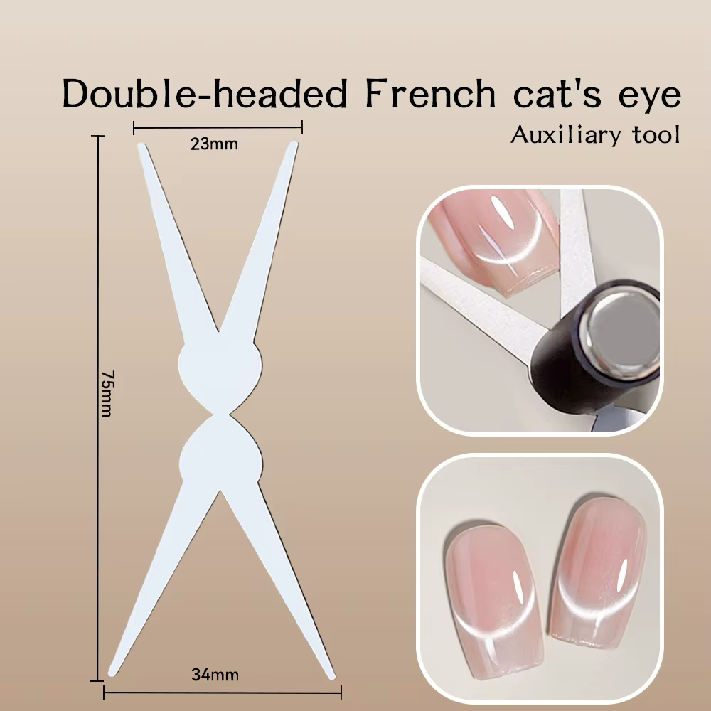 Smile Line French Magnet (Professional Dual Ended French Cat Eye Magnet Nail Art Tool For Diy Gel Polish To Create V Shape Crescent Line Manicure)