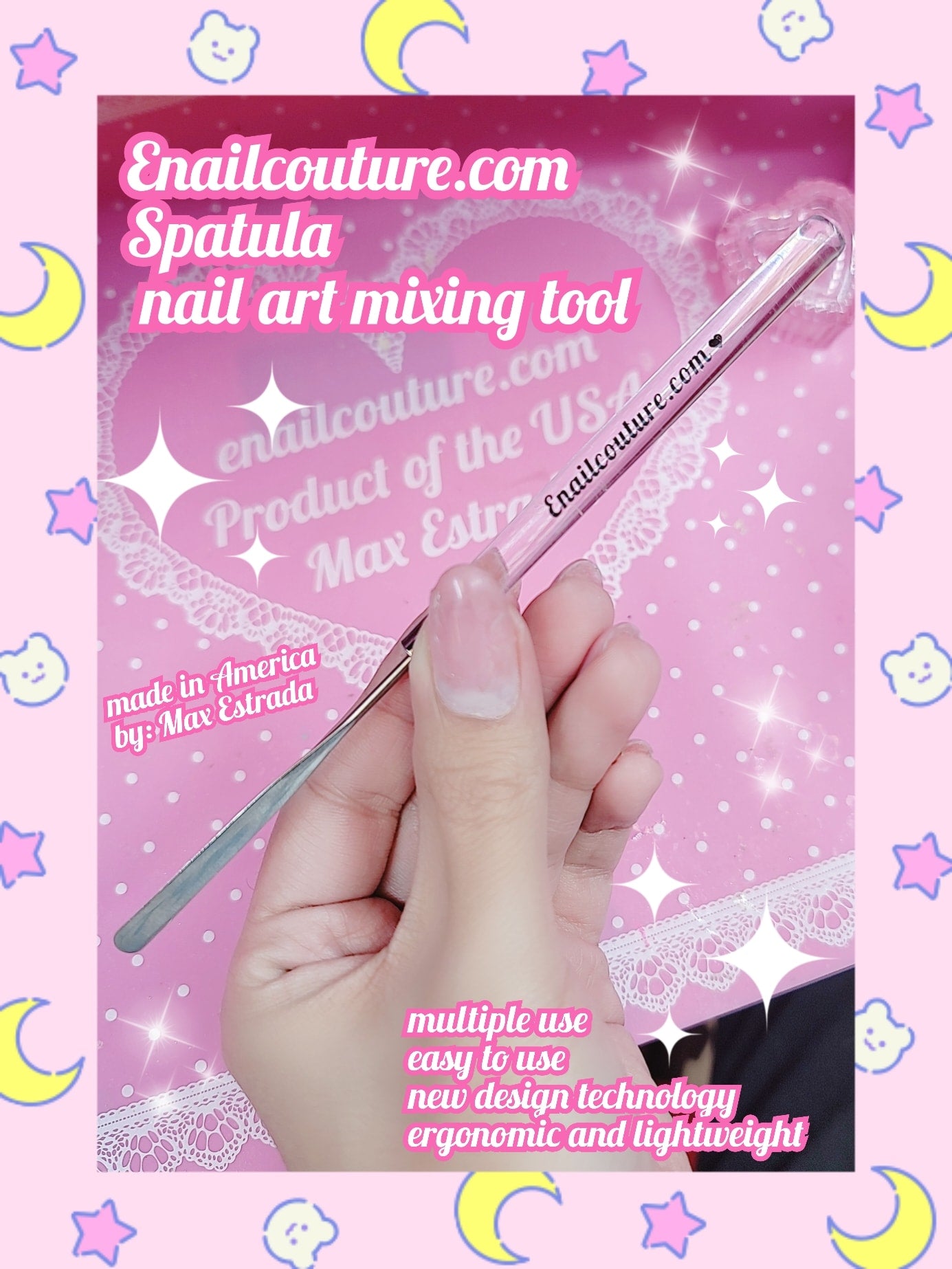 Spatula Nail Art Mixing tool!~ (Nail Art Glue Stick Tools Blender Gel Mixer Glue Mixing Stick Spatula Tool Mixing Spatula Paint Stirrer Sticks Spatula for Makeup Stainless Steel Scraper Nail Polish re-usable)