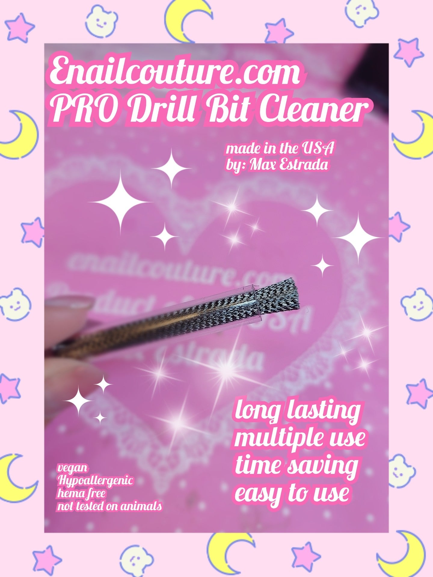 Pro Drill Bit Cleaner (Nail Drill Wire Cleaner Brush Art Nail Bit Cleaning Brush Drill Bit for Nail Salon, Acrylic Nail Brush Tool Nail Tech Essentials Equipment Gel Nail Accessories)