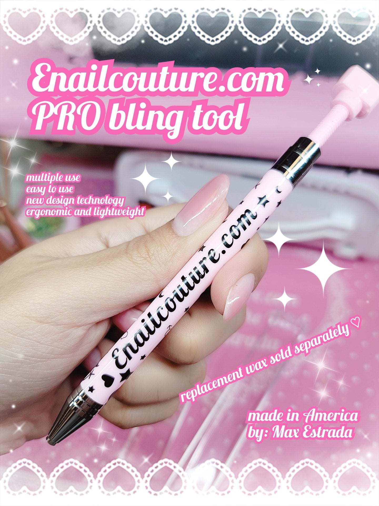 PRO Bling Tool  ( Nail Art Rhinestone Wax Dotting Pen Diamond Picker Manicure Dotting Tool Nail Accessories)