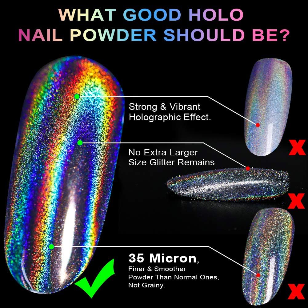 Unicorn Rainbow Hologram Chrome Pigment ~! magic hologram pigment