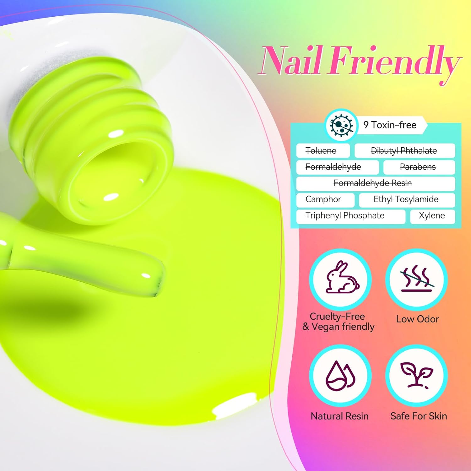 Ballerina Neon Summer Gels !~ (Gel Nail Polish Neon Gel Nail Polish Set Fluorescent Gel polish Orange Hot Pink Blue Yellow Green Purple Vibrant Soak Off U V LED Gel Nail Polish Nail Art)