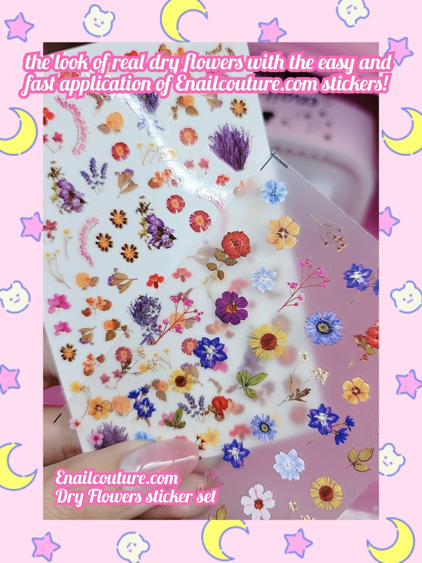 Dry Flower Nail Sticker Set! (Flower Nail Stickers Lilies Camellia Flower Nail Art Stickers Spring Summer Flower Stickers for Nails Floral Nail Decals for Nail Art Supplies Nail Decor Sticker Nails)
