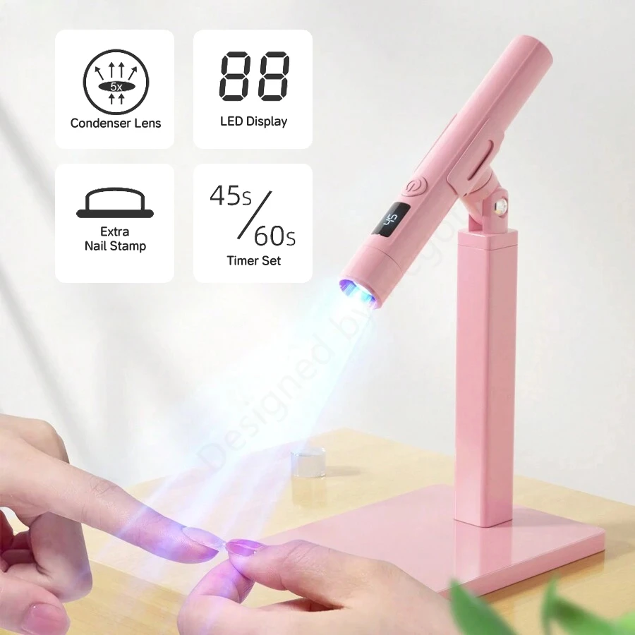 MAX PRO Flashy Lamp ! ( 3W Handheld UV Light for Nails Cordless Nail Dryer Quick Dry Nail Art Led Nail Lamp for Gel USB Nails Flashlight for Home DIY Manicure Salon)