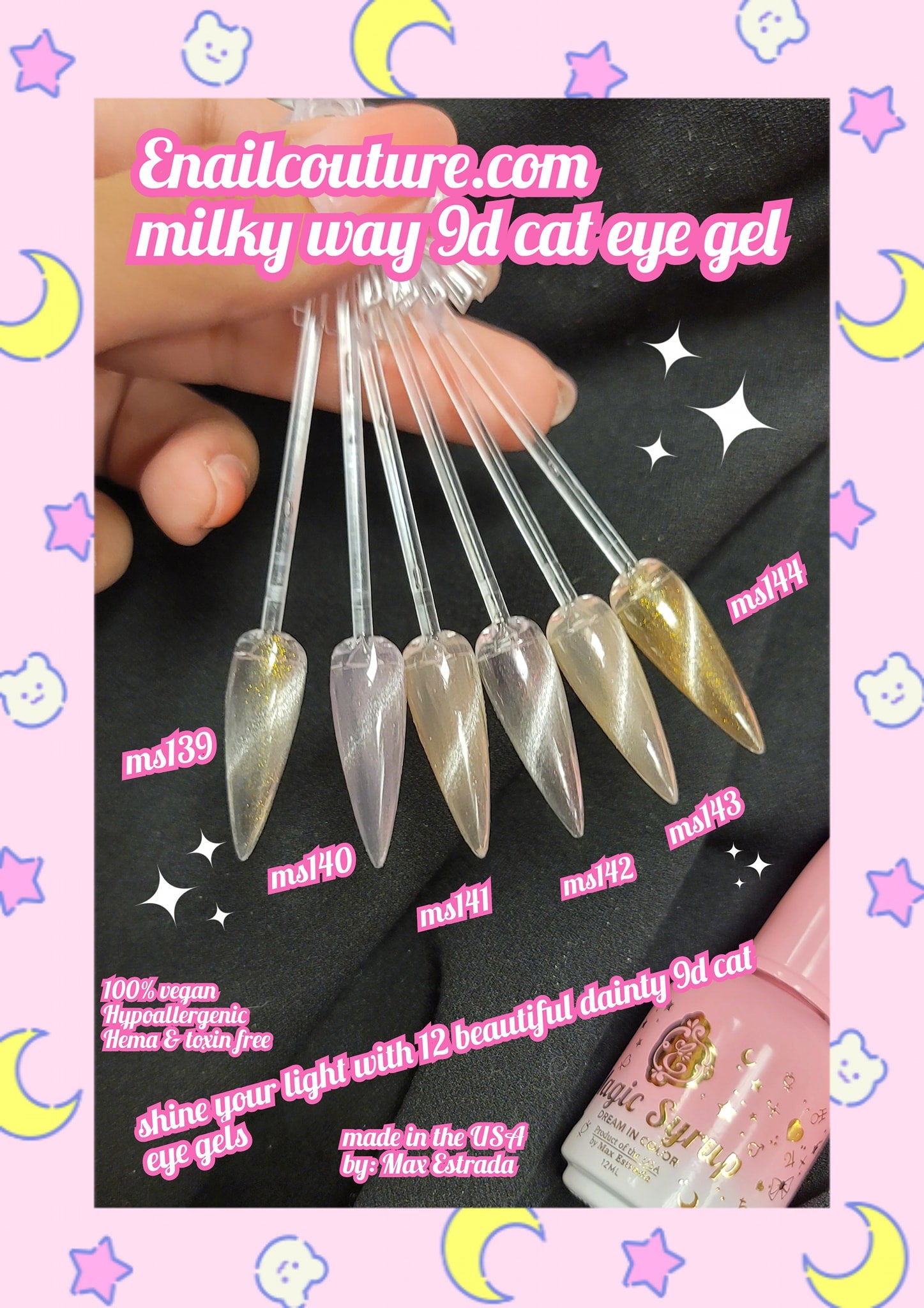 Milky Way 9g cat eye gel Magic Syrup!(Reflective Glitter Cat Eye Gel Nail Polish Flash Sparkling Diamond Gel Polish Shiny Gel Polish)