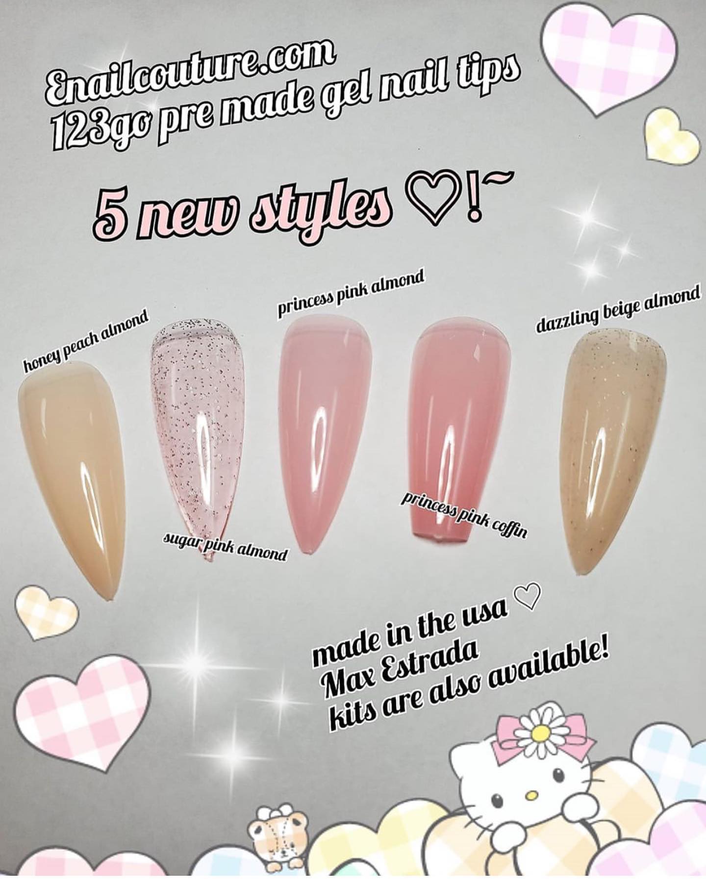 123 Go! Nail KIT (Soft Gel Full Cover Tips Kit for Soak Off Nail Extensions, Jelly Tips False Press on Nails)