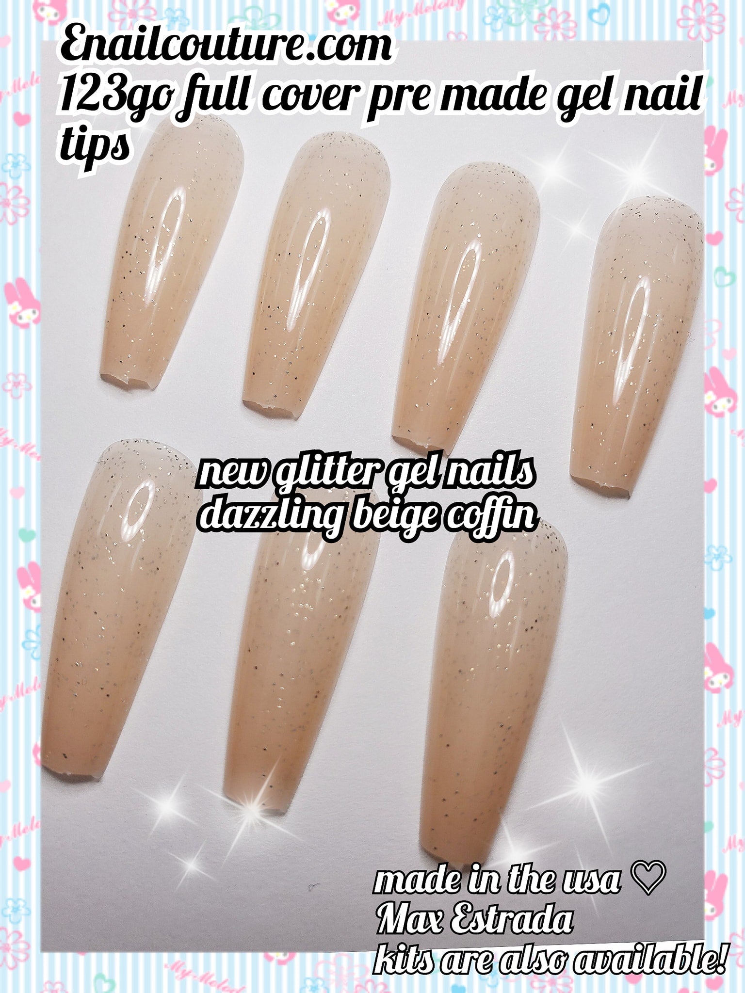123 Go! Nail KIT (Soft Gel Full Cover Tips Kit for Soak Off Nail Extensions, Jelly Tips False Press on Nails)