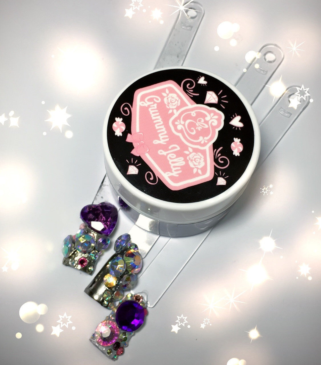 Gummy gel Jelly LED/UV  (Diamond Gel Diamond Gel, Precision Glue Gel, Rhinestone Glue for Nails, Bling Adhesive Nail Art Glue Stick, Jewelry Diamond Manicure Decoration Gel, DIY, Clear UV LED, 15 ml)~!