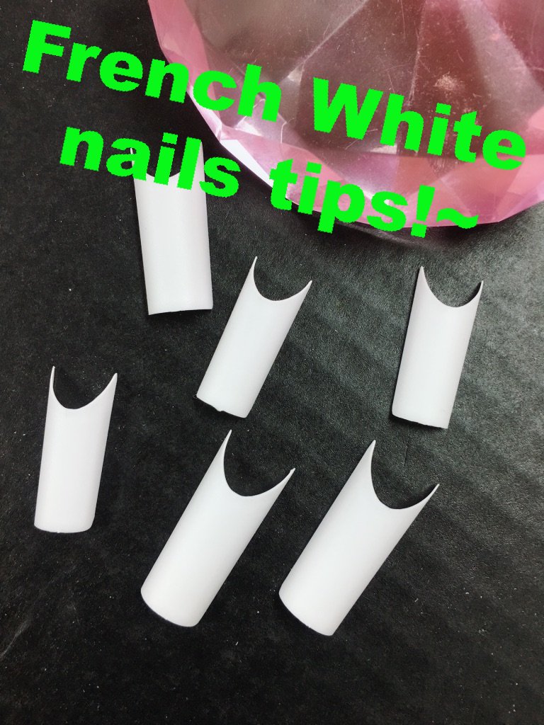 French white nails tips!~