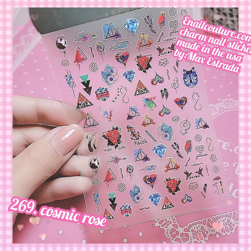 Charm Nail Sticker, Page 3 (flat & 3D Self-AdhesiveNail Decals Leaf Nail Art Stickers Colorful Mixed Nail Decorations)