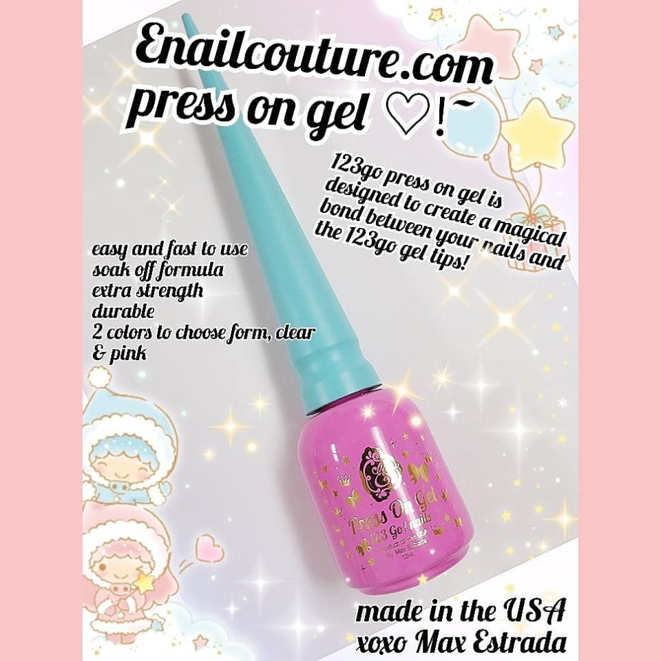 Press on Gel (123 Go! Nails) (Gel Soak Off/Soft Gel, Gel Tips Adhesive 12ml / 0.4oz)