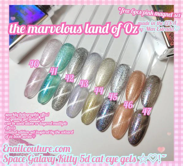 space galaxy kitty gels!~ (NEW 5d cat eye color gels, now 25 colors)(Cat Eye Gel Nail Polish Set Soak Off UV LED light Starry Sky Effect Magic Gel Nail Polish Kit Manicure Nail Art )