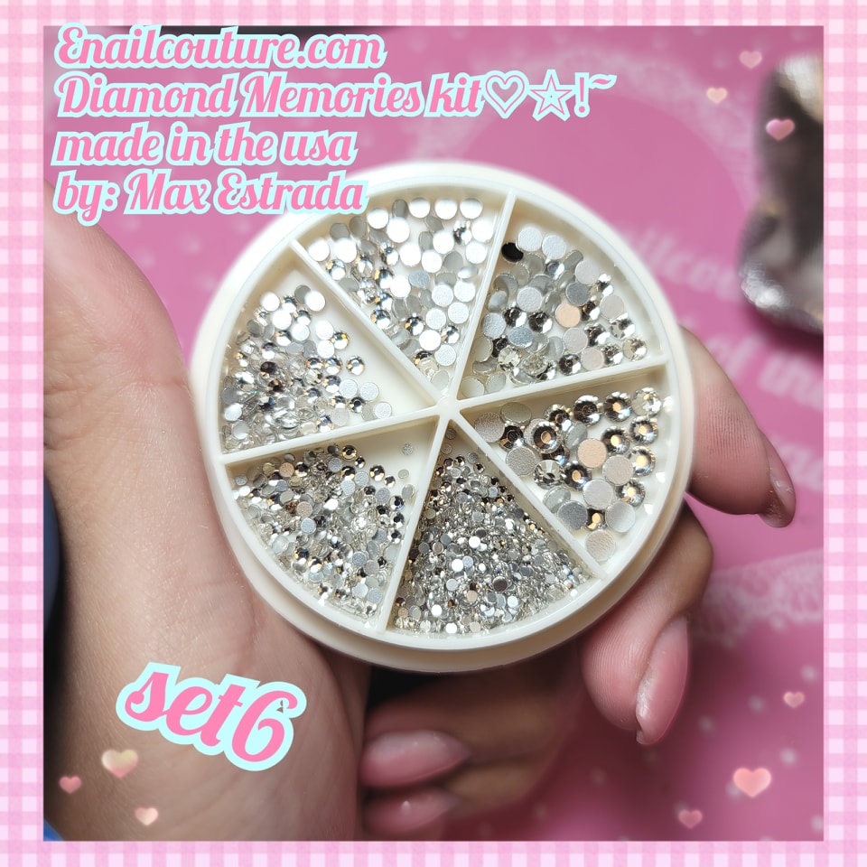 Diamond Memories (Nail Rhinestones Kit, AB Crystal Rhinestones for Nail Craft Multi Shape Nail Art Stones Mixed Size Round Flatback Nail Gems Packaged in Diamond Storage Box)
