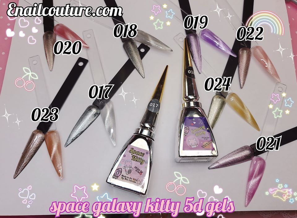 space galaxy kitty gels!~ (NEW 5d cat eye color gels, now 25 colors)(Cat Eye Gel Nail Polish Set Soak Off UV LED light Starry Sky Effect Magic Gel Nail Polish Kit Manicure Nail Art )