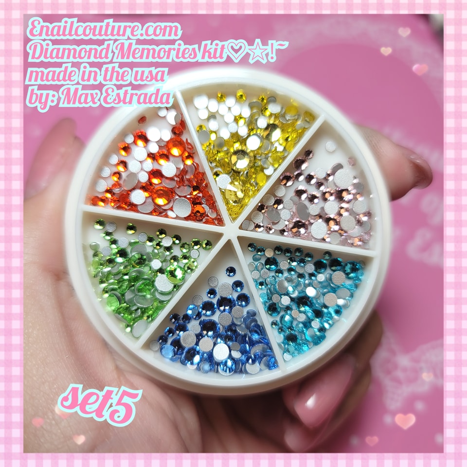 Diamond Memories (Nail Rhinestones Kit, AB Crystal Rhinestones for Nail Craft Multi Shape Nail Art Stones Mixed Size Round Flatback Nail Gems Packaged in Diamond Storage Box)