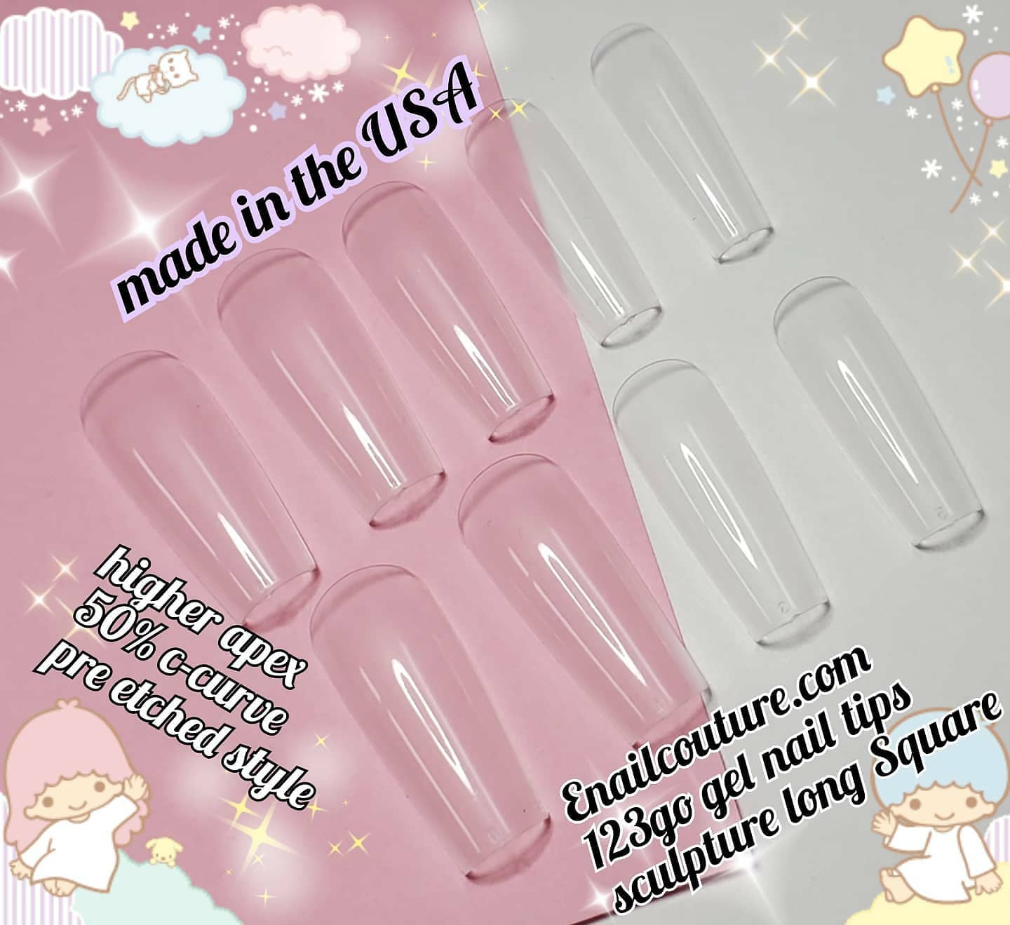 123 Go! Nails (pre made full coverage gel nail tips) (Full Cover False Nail Artificial Gel Nails Tip, False Nails)