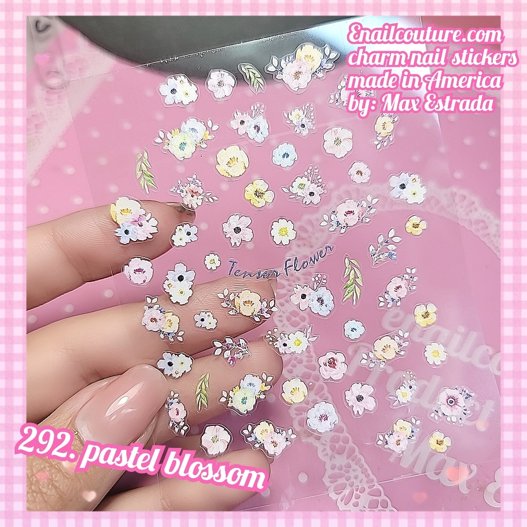 Charm Nail Sticker, Page 3 (flat & 3D Self-AdhesiveNail Decals Leaf Nail Art Stickers Colorful Mixed Nail Decorations)