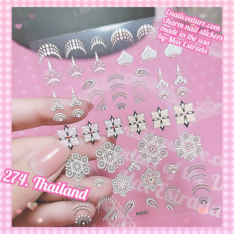 Charm Nail Sticker, Page 3 (flat & 3D Self-AdhesiveNail Decals Leaf Nail Art Stickers Colorful Mixed Nail Decorations)