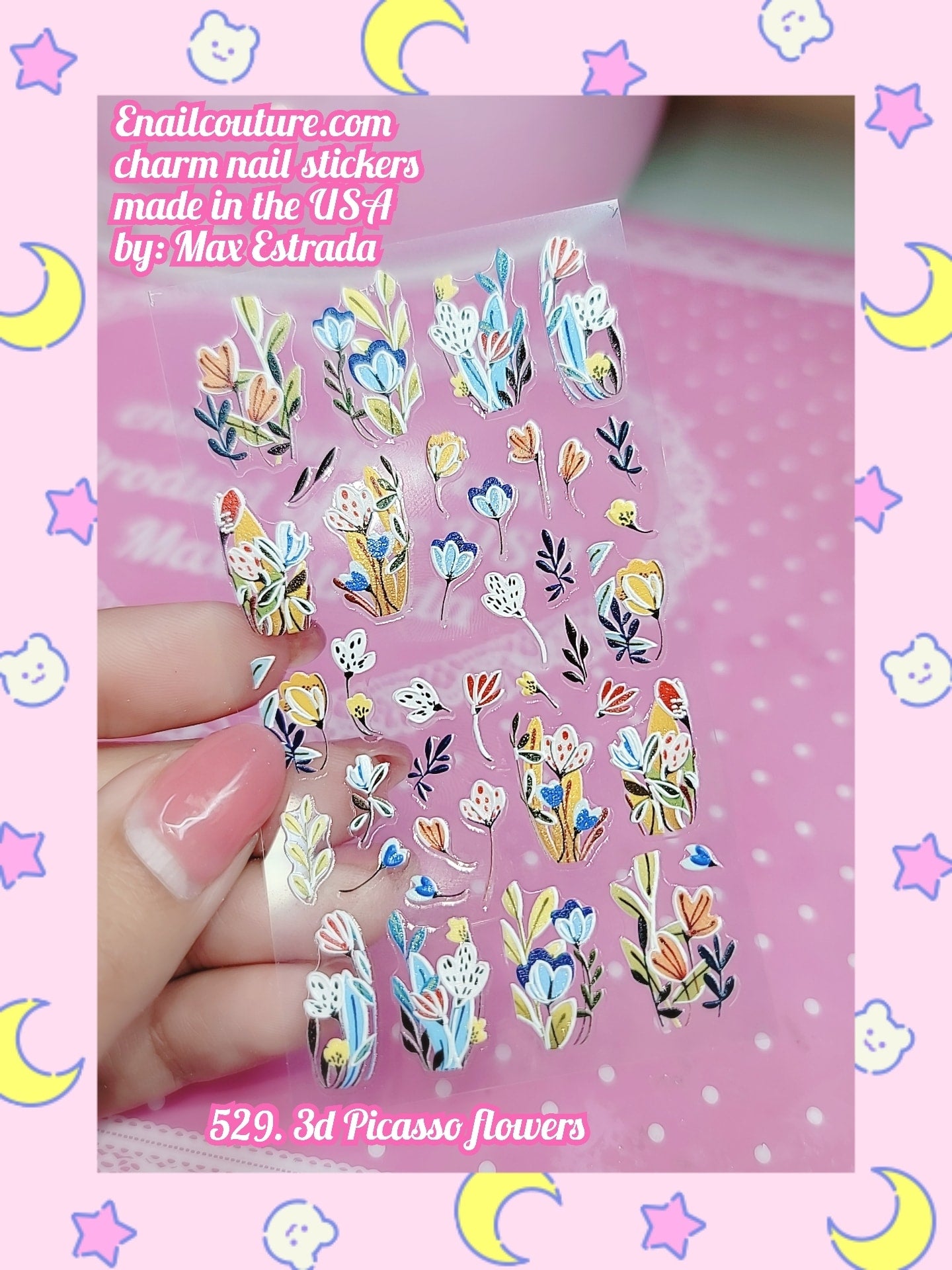 Charm Nail Sticker, Page 6 (flat & 3D Self-AdhesiveNail Decals Leaf Nail Art Stickers Colorful Mixed Nail Decorations)