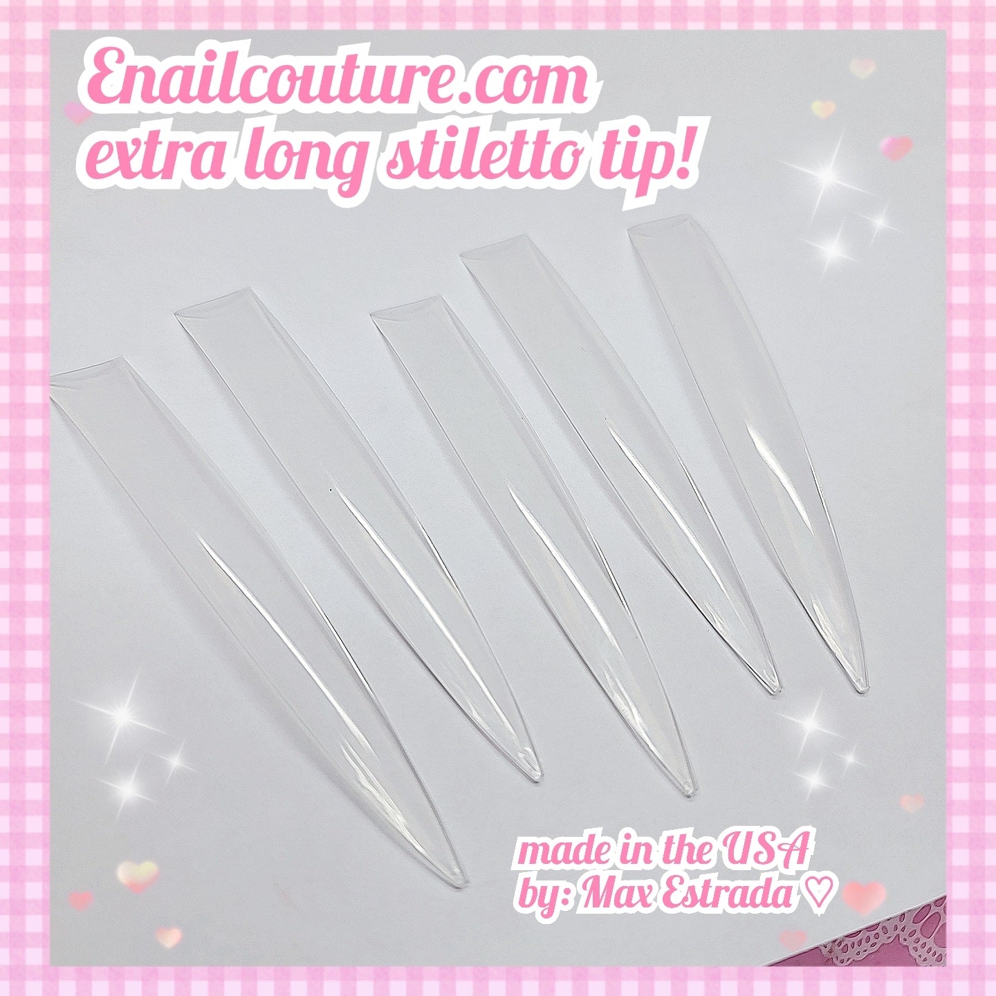 Extra Long Stiletto tip (xtra Long Stiletto Half Cover Nail Tips Clear XXL Sharp False Nail Art Tips for Acrylic Nail Bag)