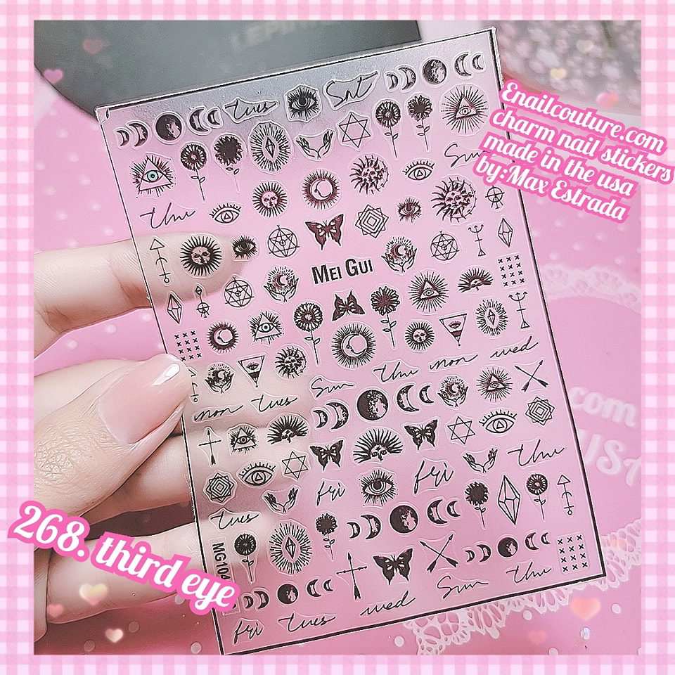 Charm Nail Sticker, Page 3 (flat & 3D Self-AdhesiveNail Decals Leaf Nail Art Stickers Colorful Mixed Nail Decorations)