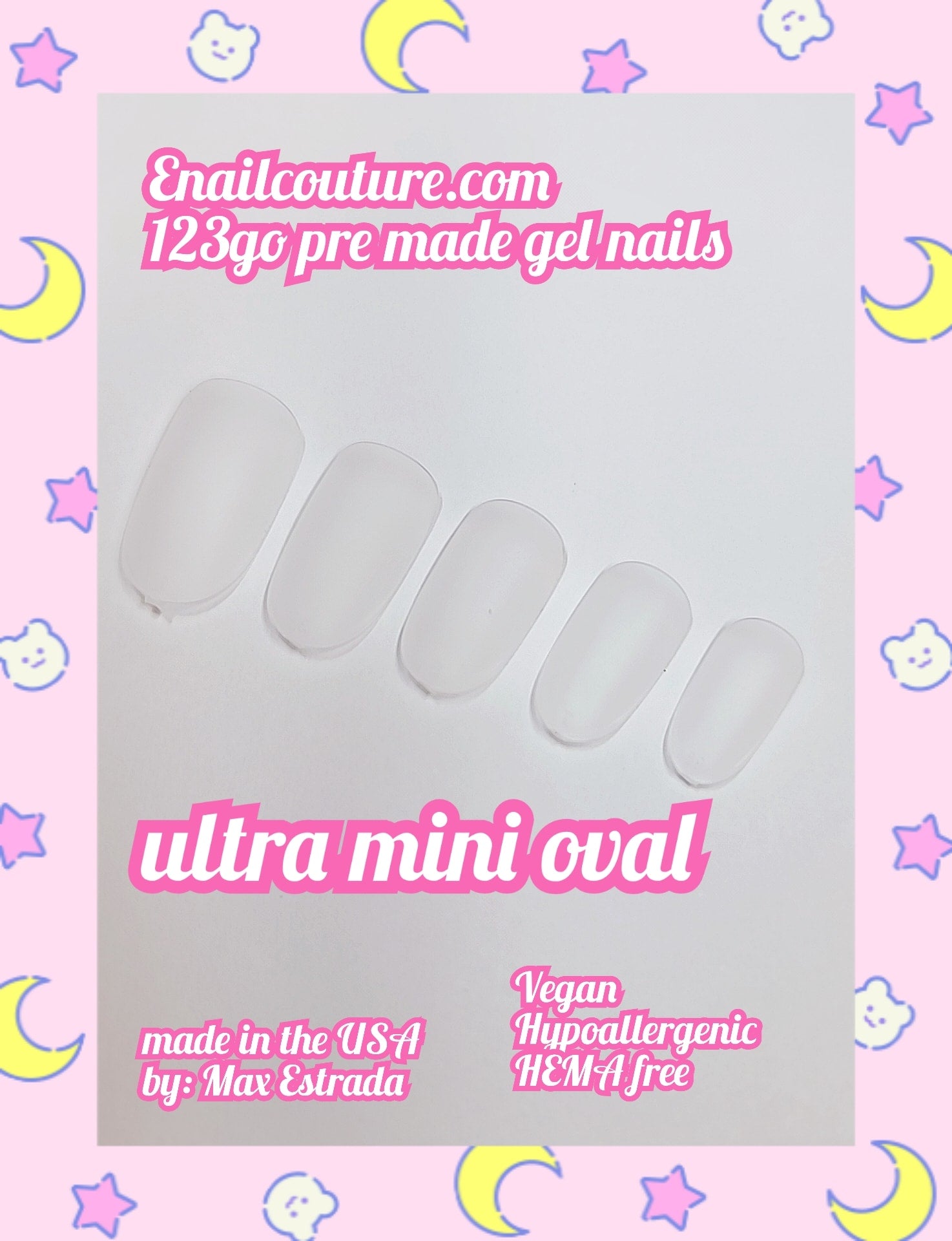 123 Go! Nails (pre made full coverage gel nail tips) (Full Cover False Nail Artificial Gel Nails Tip, False Nails)