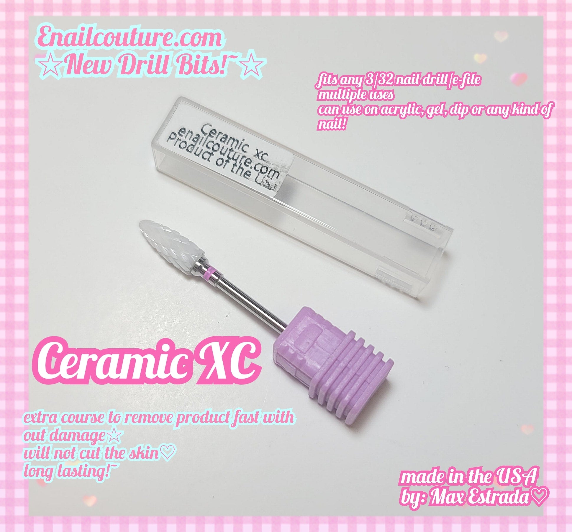 Ceramic XC bit (Ceramic Nail File Drill Bit Professional 3/32" Rotary Burr for Nail Art Salon Extra Corse-XC Grit)