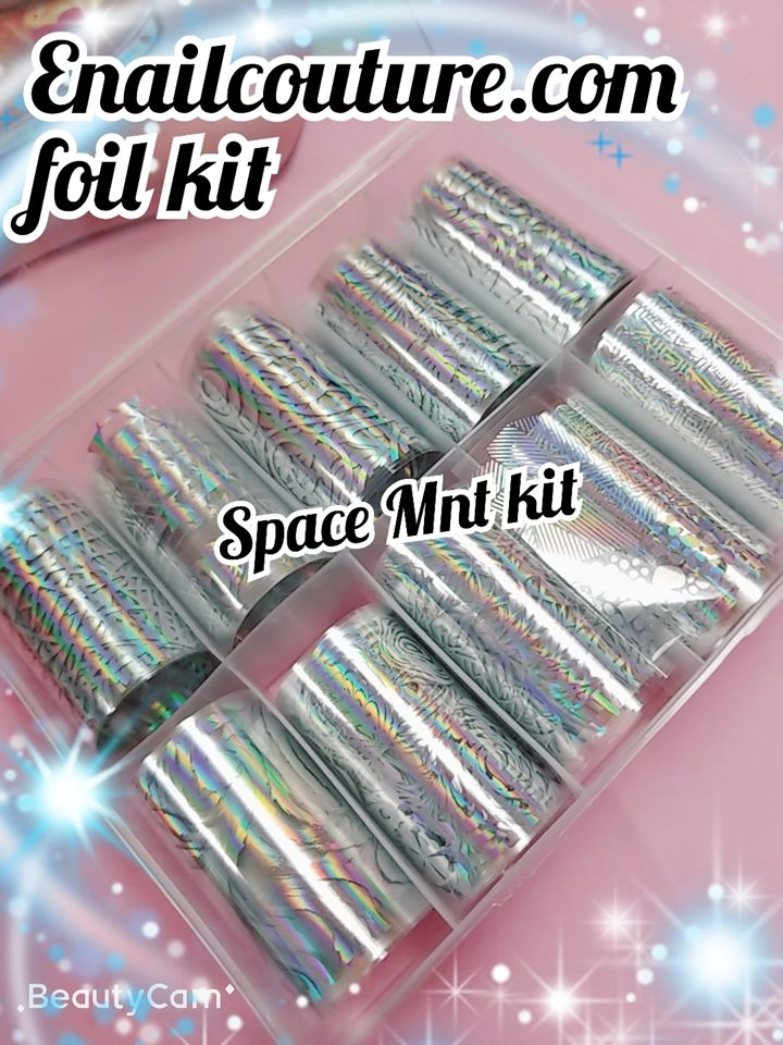 Foil Kit !~ (Sheets Nail Art Foil Transfer Stickers Kit Laser Flower Nail Foil Adhesive Stickers Paper Starry Sky Stars Flower Black White Lace Design Nail Transfer Foils for Nail Art DIY Decoration)