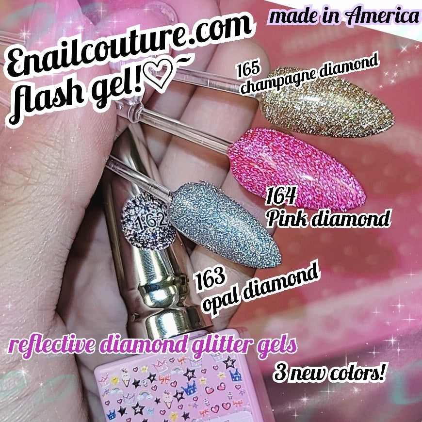 Flash gel, Reflective Glitter Gel !~ (Explosion Diamond Gel Nail Reflective Sparkling Nail Polish Bright Glitter UV Nail Gel Broken Diamond Gel Nail Art)