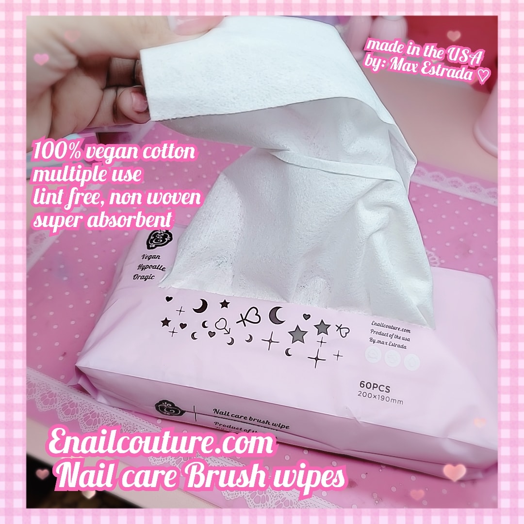 Nail Care Brush Wipes! (Soft Dry Wipe Pack, 100% Cotton Face Tissues, Lint Free Facial Cleansing Towels Disposable, Extra Thick Dry and Wet Use for Sensitive Skin, Makeup Removing, Surface Cleaning )