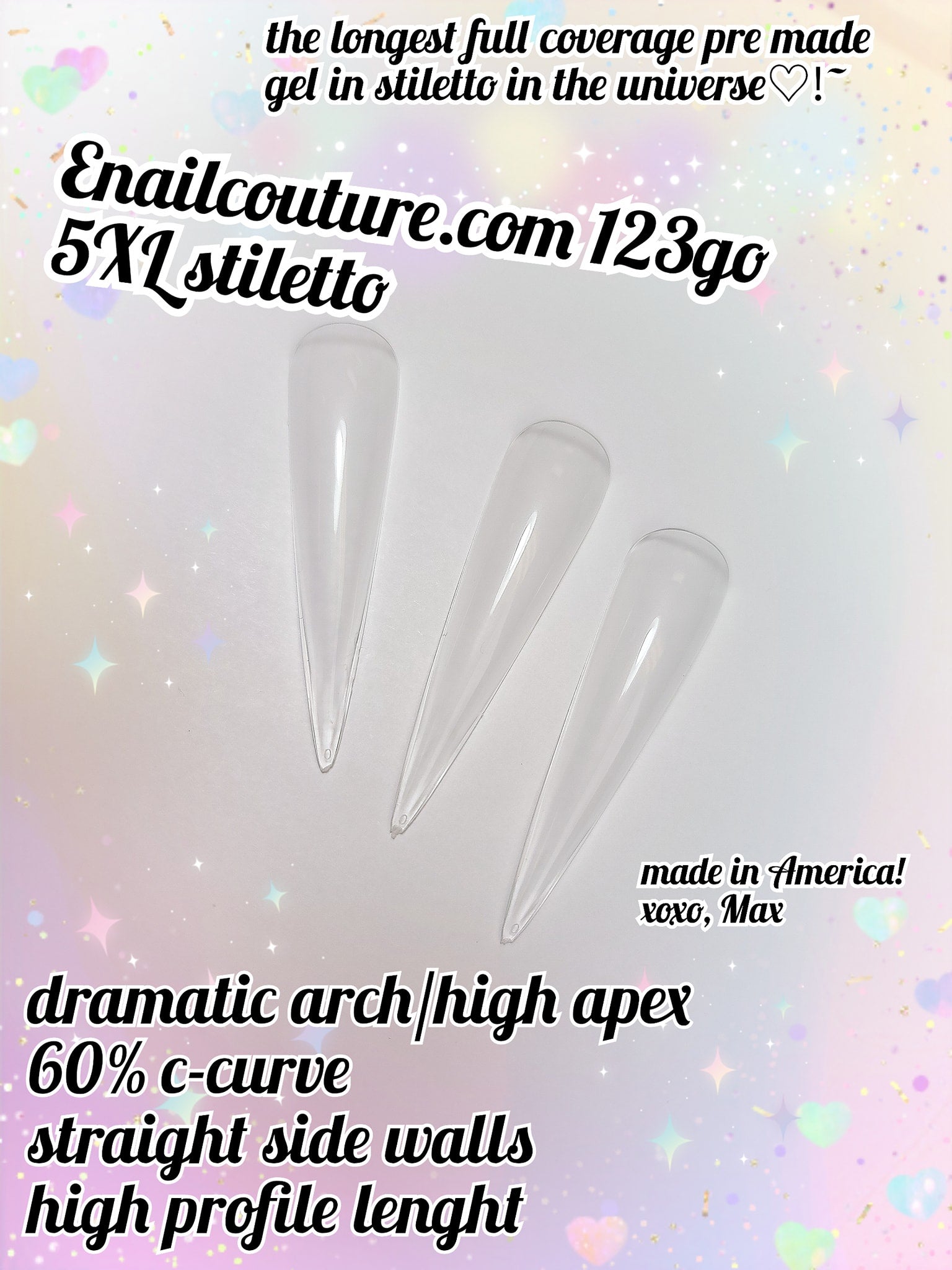 123 Go! Nails (pre made full coverage gel nail tips) (Full Cover False Nail Artificial Gel Nails Tip, False Nails)