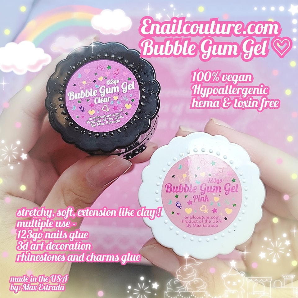 BubbleGum Gel !~ (Solid Nail Tips Gel Glue, Nail Extension Gel, Nail Art Gel Paint Solid Patch Glue, Rhinestone Glue Gel, Glue For Press On Nails For Nail Easy Diy At Home 15g)