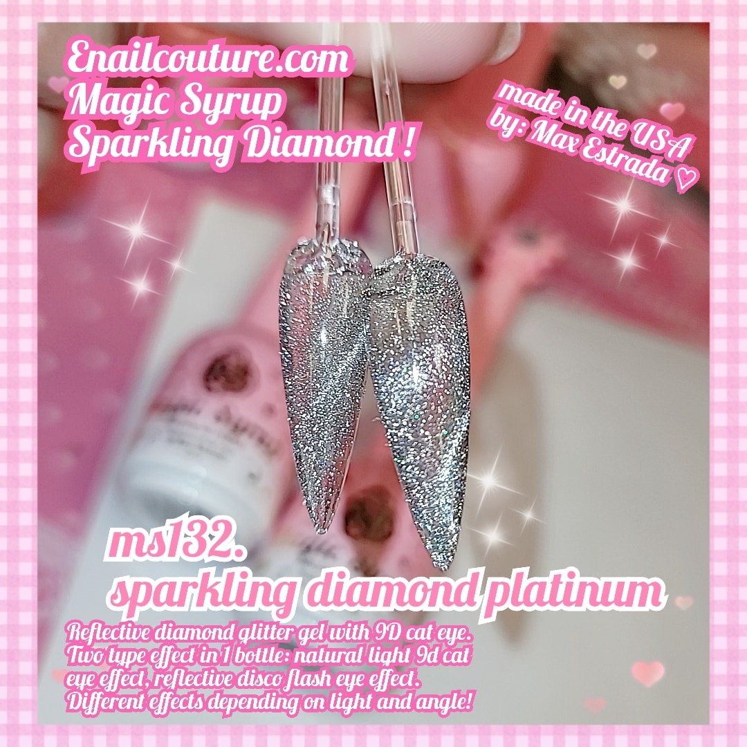 Magic Syrup Sparkling Diamond Gel !(Reflective Glitter Cat Eye Gel Nail Polish Flash Sparkling Diamond Gel Polish Shiny Gel Polish)