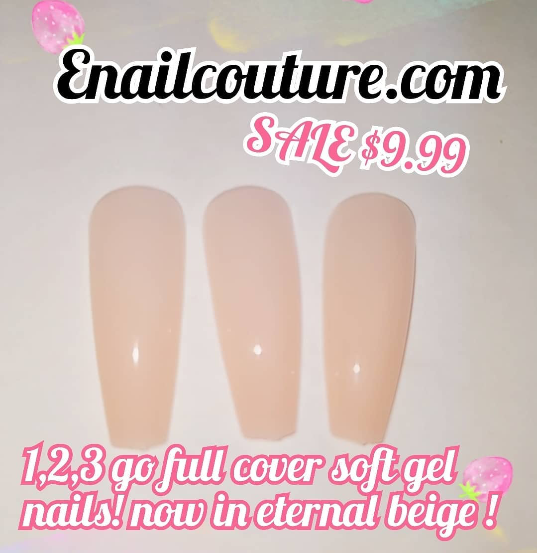 123 Go! Nails (pre made full coverage gel nail tips) (Full Cover False Nail Artificial Gel Nails Tip, False Nails)