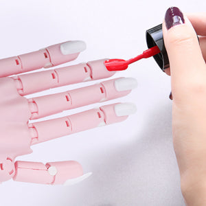 Give me a hand, Practice Hand! (Practice Hand for Acrylic Nails-Flexible White Pink Nail Mannequin Hands Kits- Movable False Fake Nail Practice Hand Training Manicure DIY Print Practice Tool)