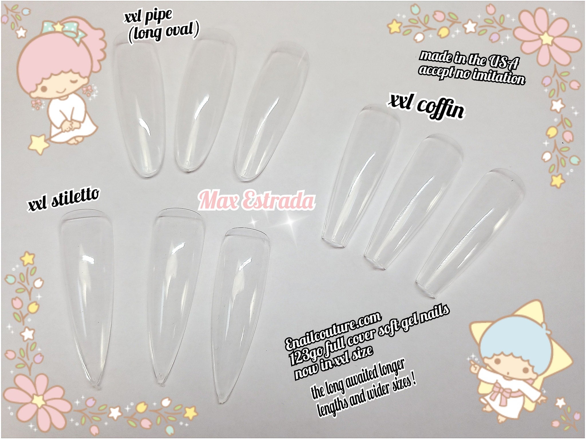 123 Go! Nails (pre made full coverage gel nail tips) (Full Cover False Nail Artificial Gel Nails Tip, False Nails)