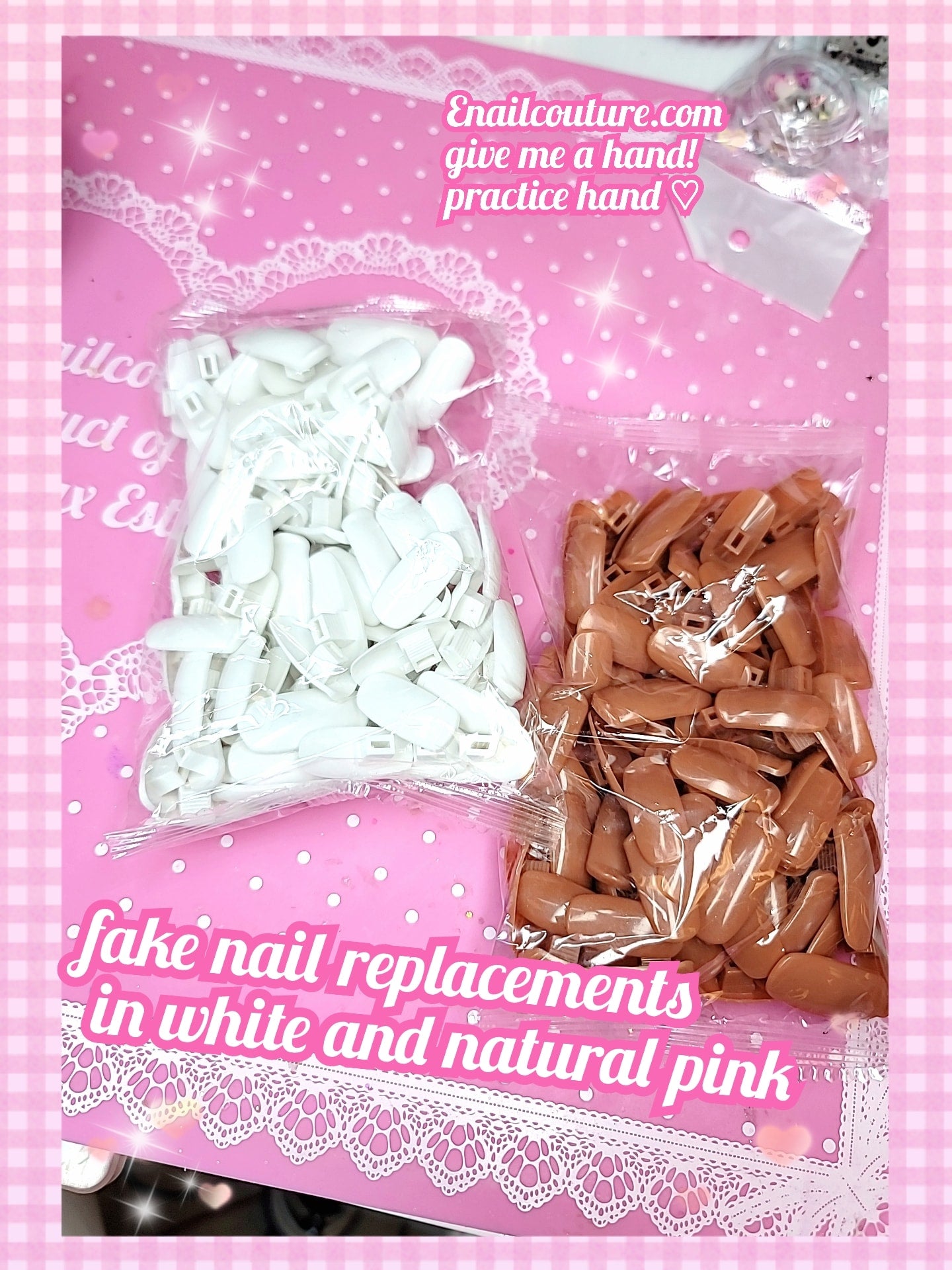 Give me a hand, Practice Hand! (Practice Hand for Acrylic Nails-Flexible White Pink Nail Mannequin Hands Kits- Movable False Fake Nail Practice Hand Training Manicure DIY Print Practice Tool)