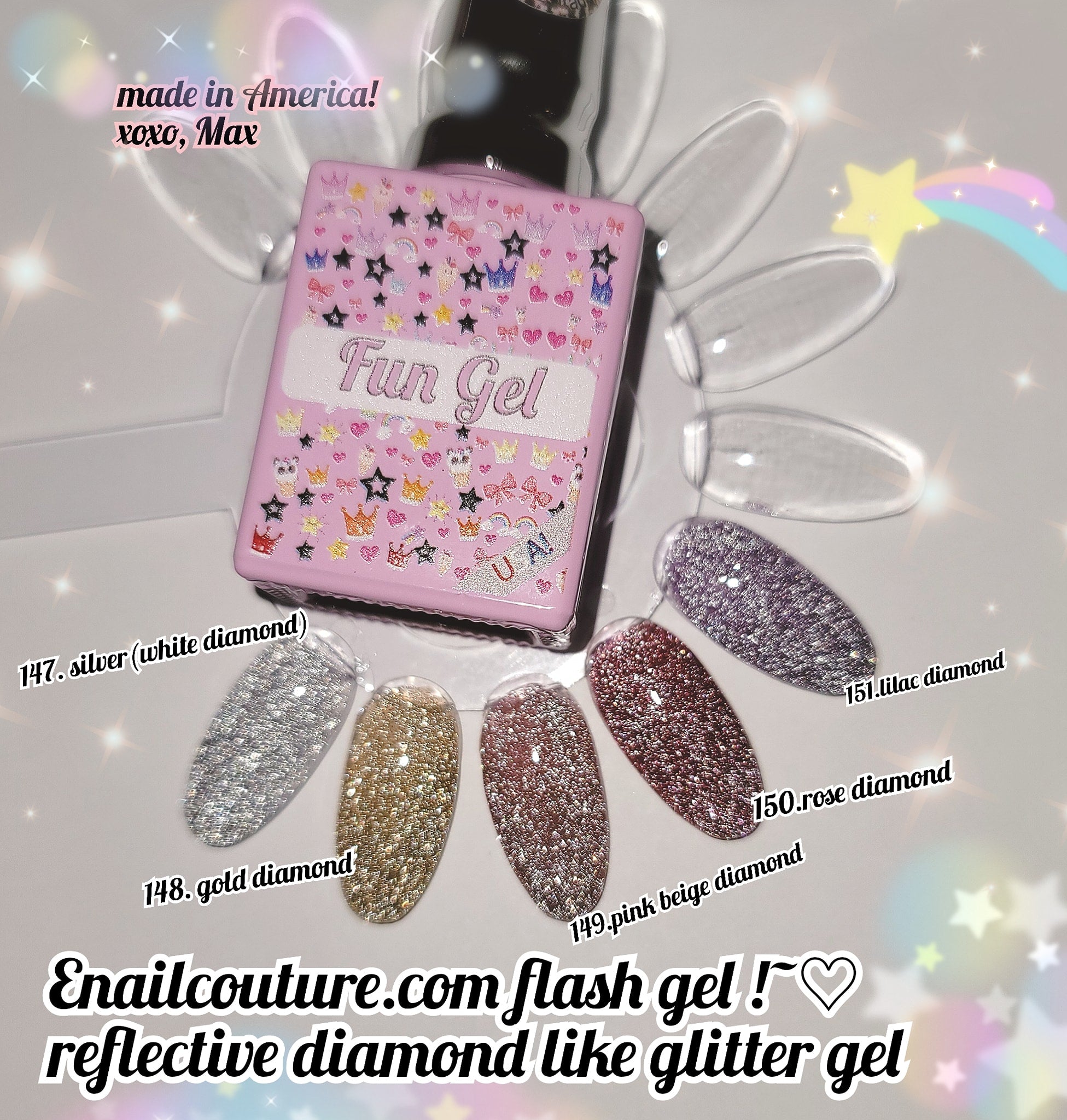 Flash gel, Reflective Glitter Gel !~ (Explosion Diamond Gel Nail Reflective Sparkling Nail Polish Bright Glitter UV Nail Gel Broken Diamond Gel Nail Art)