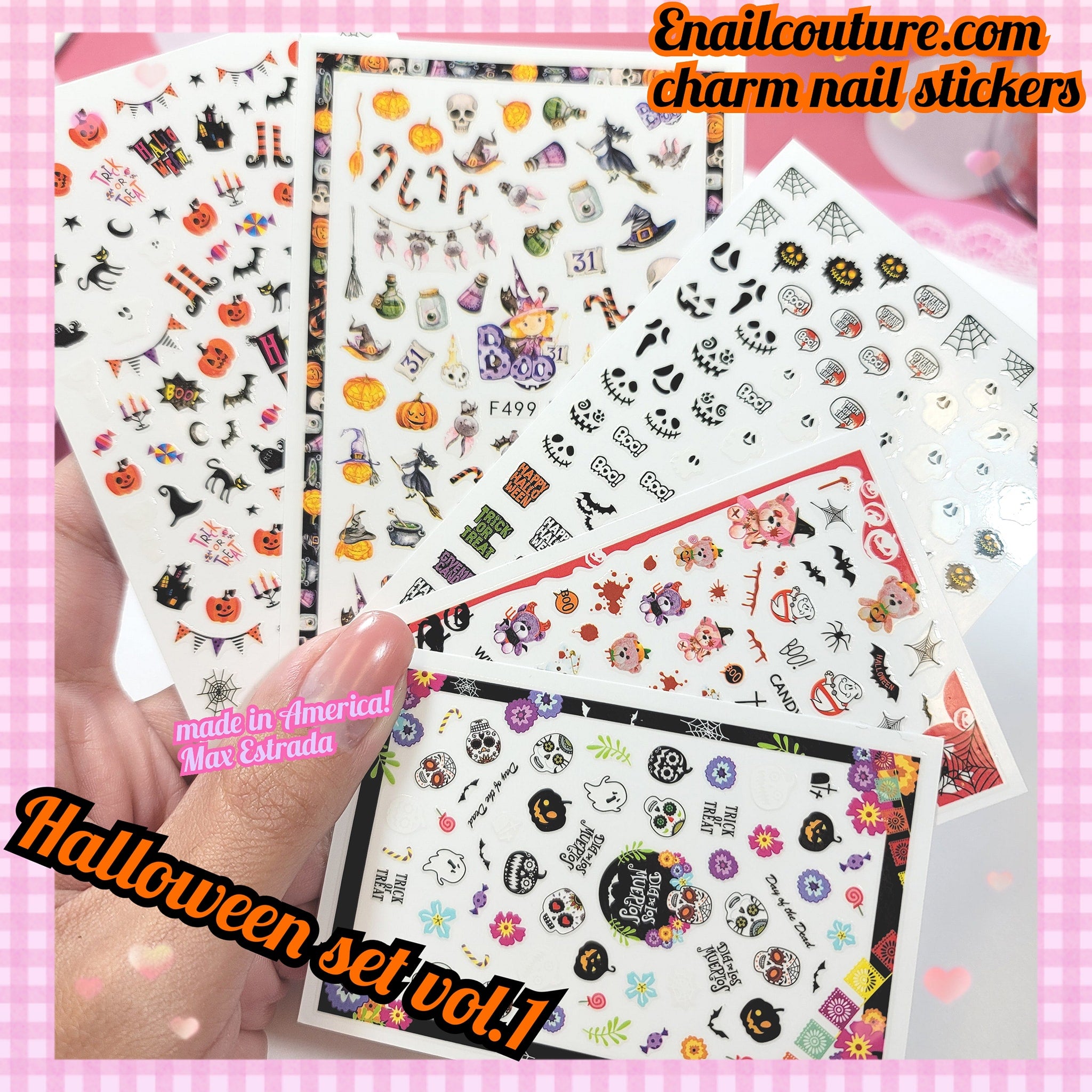 Charm Nail Sticker, Page 3 (flat & 3D Self-AdhesiveNail Decals Leaf Nail Art Stickers Colorful Mixed Nail Decorations)