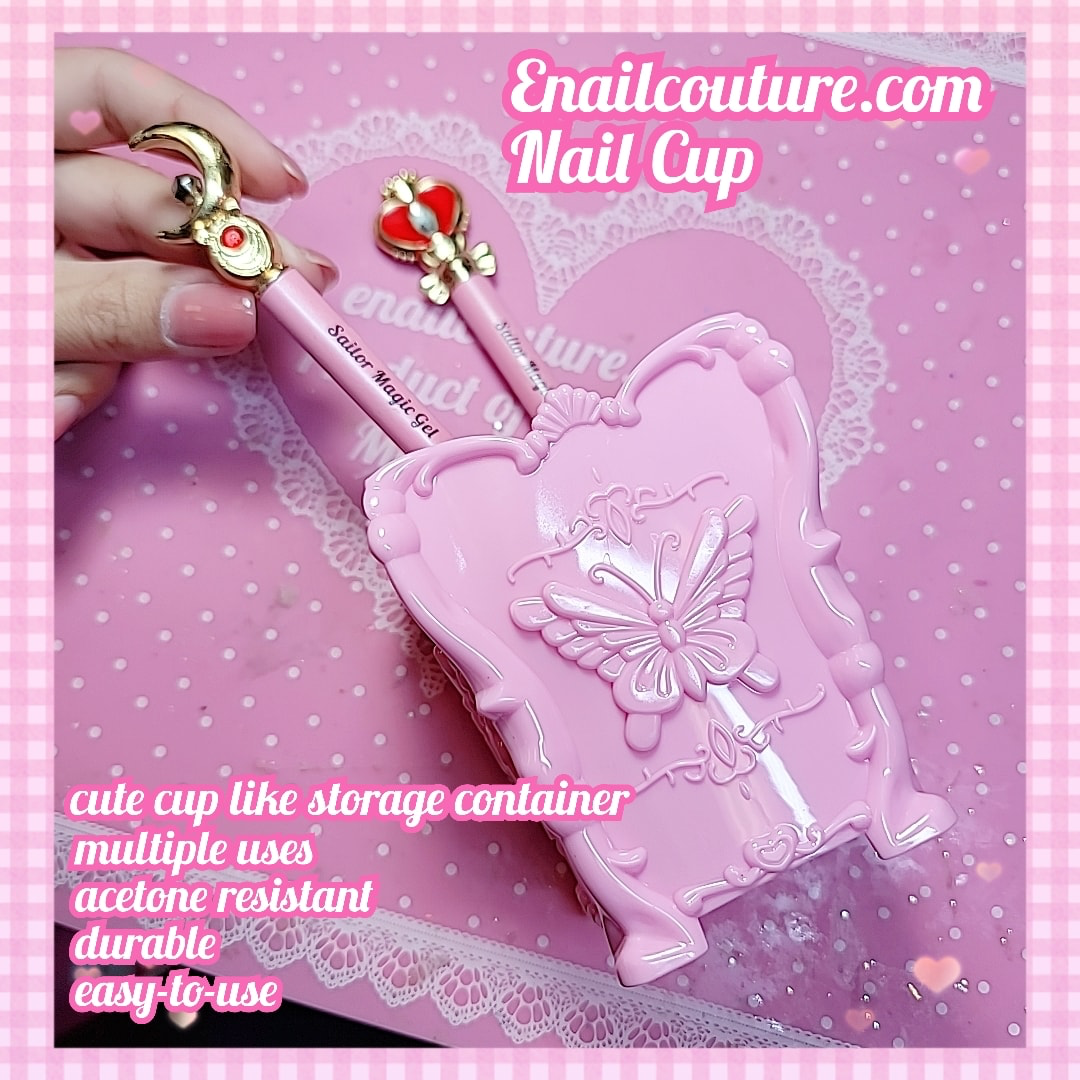 Nail Cup (Pink Makeup Brush Holder, Multi-Purpose Cup Organizer. Bathroom, Kitchen, Bedroom, Office Décor )