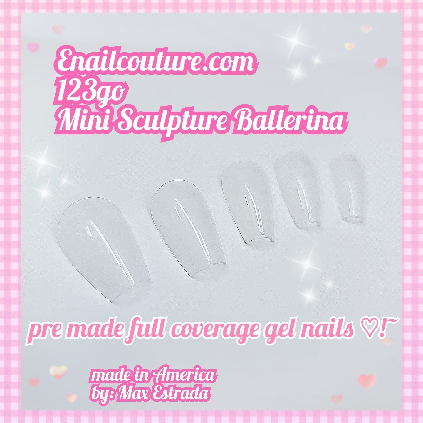 123 Go! Nails (pre made full coverage gel nail tips) (Full Cover False Nail Artificial Gel Nails Tip, False Nails)