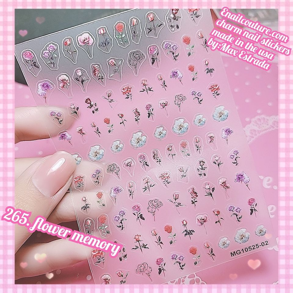 Charm Nail Sticker, Page 3 (flat & 3D Self-AdhesiveNail Decals Leaf Nail Art Stickers Colorful Mixed Nail Decorations)